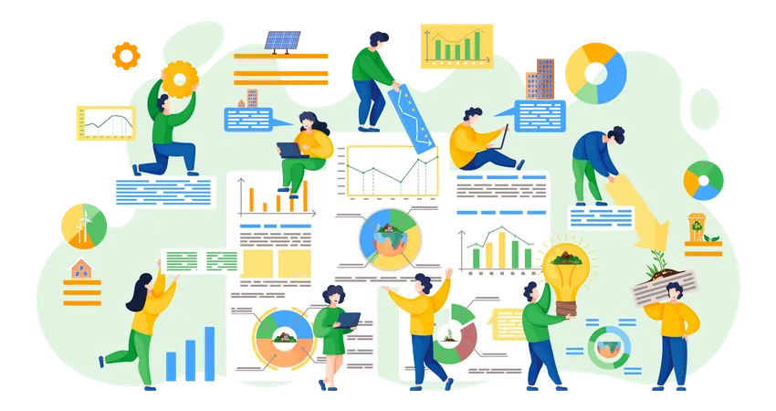 Personen, die Datenanalysen durchführen  Illustration