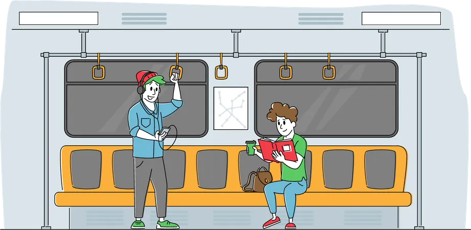 Menschen, die in der U-Bahn reisen  Illustration