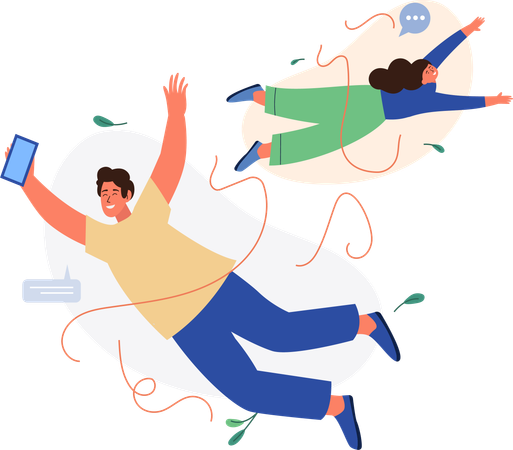 Leute, die online kommunizieren  Illustration