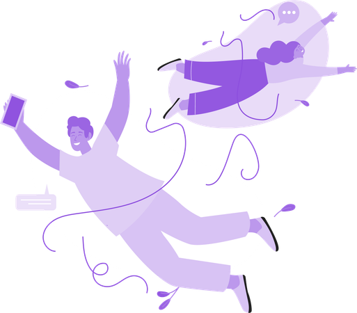Leute, die online kommunizieren  Illustration