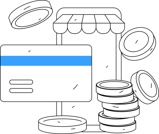 Personen, die Online-Einkäufe tätigen und mit Kreditkarte bezahlen  Illustration