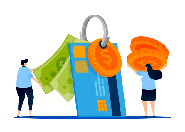 Leute, die Papiergeld binden  Illustration