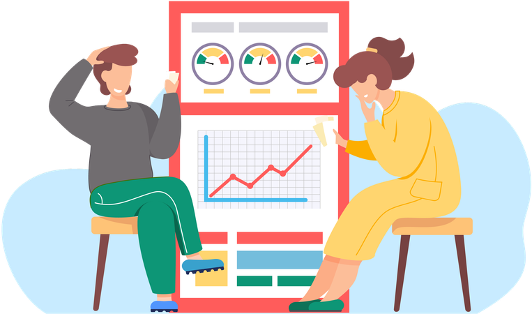 Personen, die Fragen der Geschäftsentwicklung diskutieren  Illustration