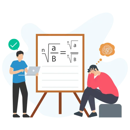 Menschen finden mathematische Lösungen  Illustration