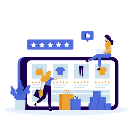 Menschen geben Online-Feedback  Illustration