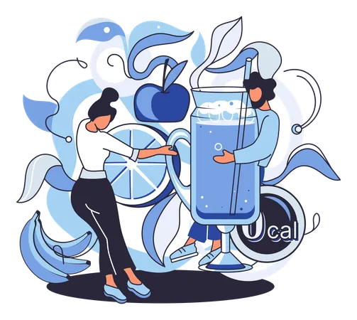 Menschen trinken Detox-Wasser  Illustration