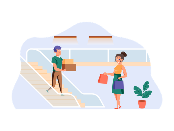 Leute im Einkaufszentrum  Illustration