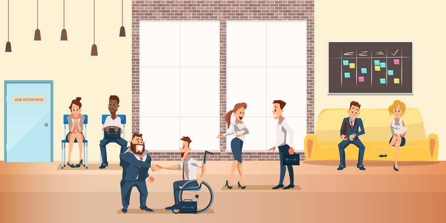 Menschen im Shared Coworking Space  Illustration