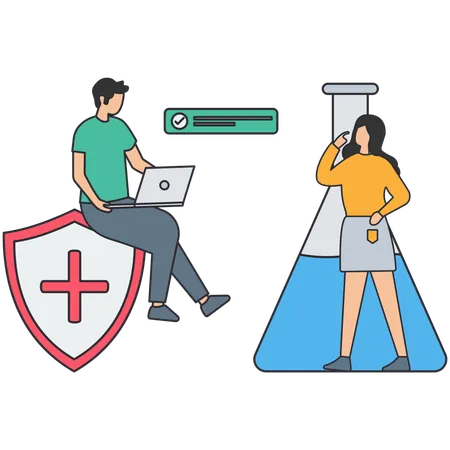 Menschen, die medizinische Tests durchführen  Illustration