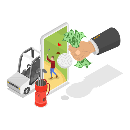 Menschen wetten auf Online-Sport  Illustration
