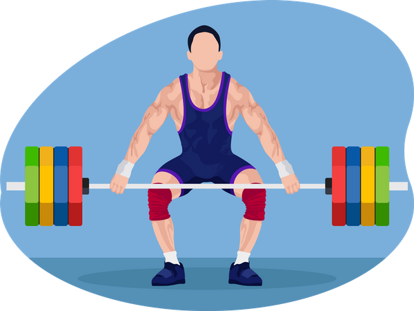 Levantador de peso masculino  Ilustração