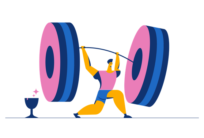 Levantador de peso masculino  Ilustração