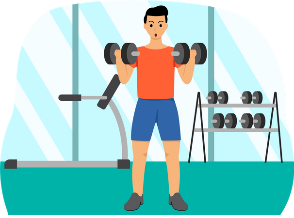 Levantador de peso masculino  Ilustração