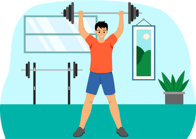 Levantador de peso masculino  Ilustração