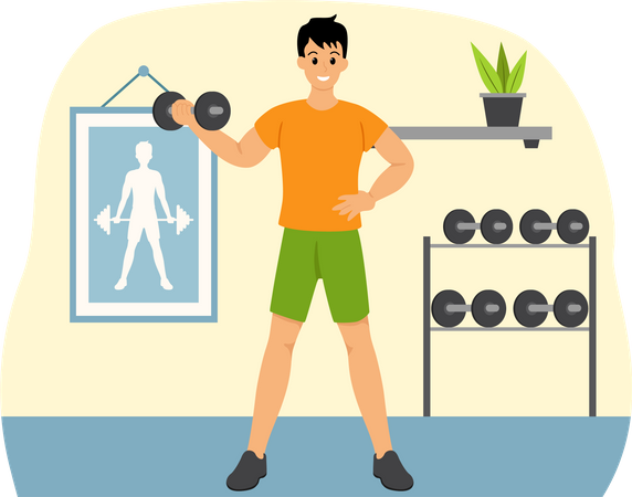 Levantador de peso masculino  Ilustração