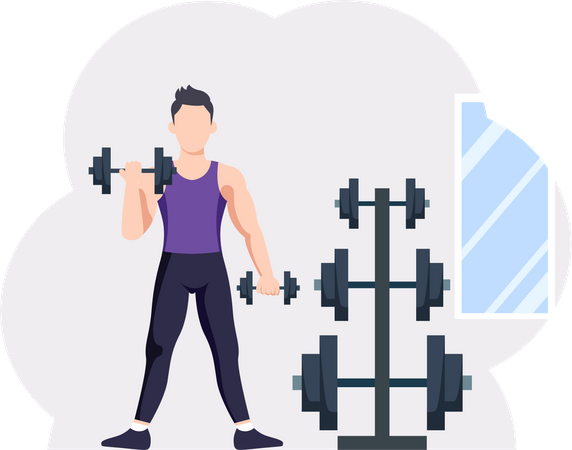Levantador de peso masculino  Ilustração