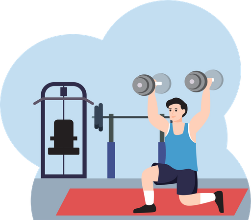 Levantador de peso masculino  Ilustração