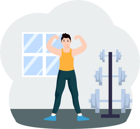 Levantador de peso masculino  Ilustração
