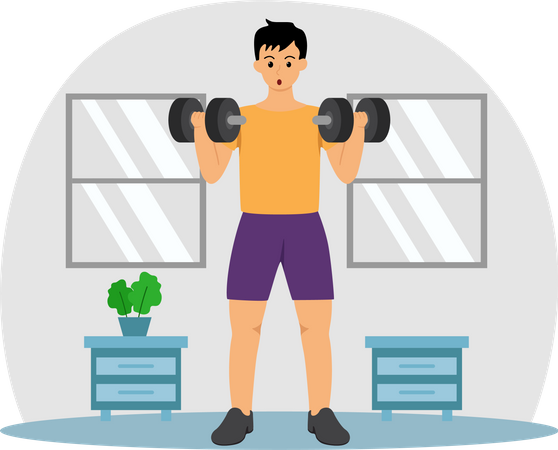 Levantador de peso masculino  Ilustração