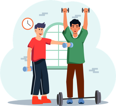 Levantador de peso masculino  Ilustração
