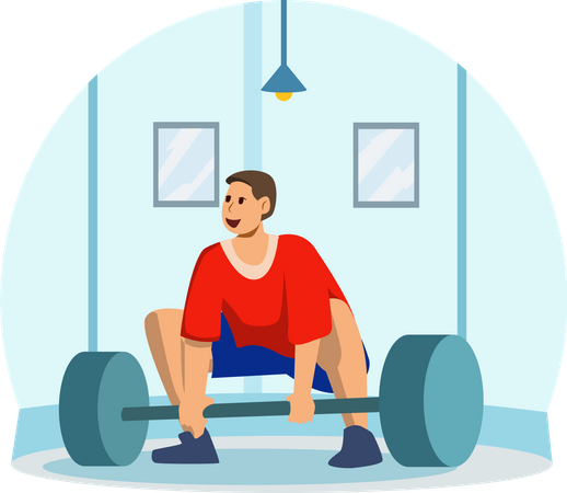 Levantador de peso masculino  Ilustração