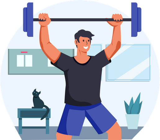 Levantador de peso masculino  Ilustração