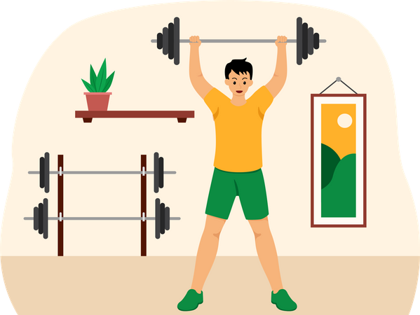 Levantador de peso masculino  Ilustração