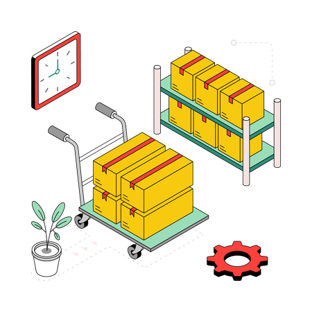 Levantamiento de paquetes  Illustration