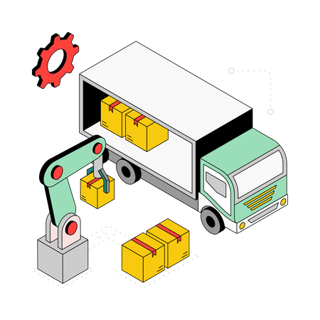 Levantamiento de paquetes  Illustration