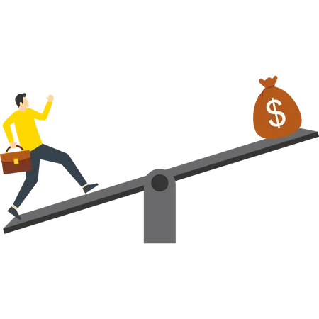 Leverage Investment Concept Investors Borrow Money Business Investors Borrow Coins From Others To Use Seesaws To Get Big Dollar Signs Borrow Shares To Increase Potential Returns Concept Illustration
