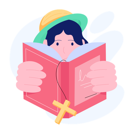 Leyendo la biblia  Ilustración