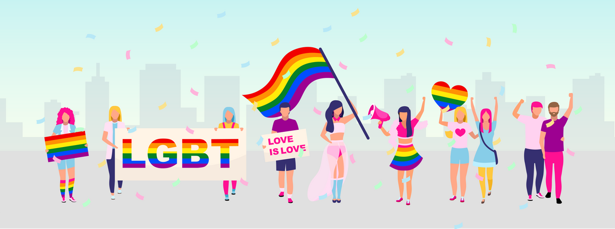 LGBT community rights protection protest  Illustration