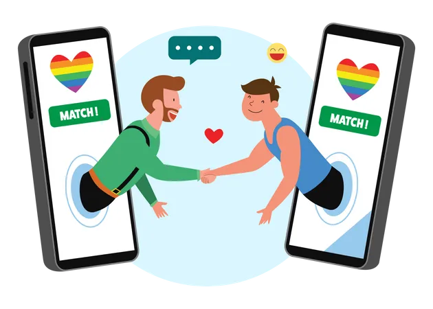 LGBT dating app Illustration