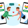 homosexual dating app illustration svg