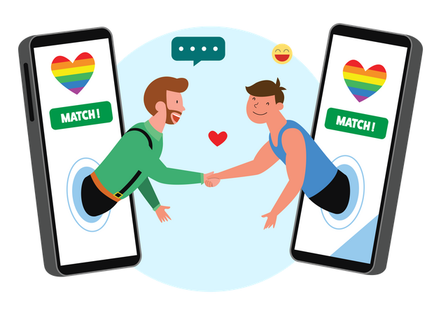 LGBT dating app  Illustration