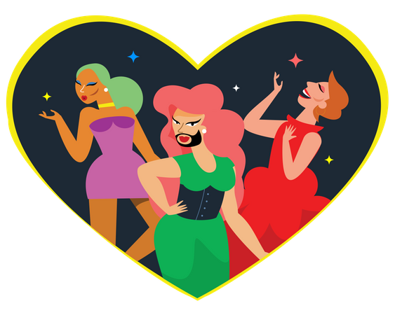 LGBT girls supporting the community Illustration