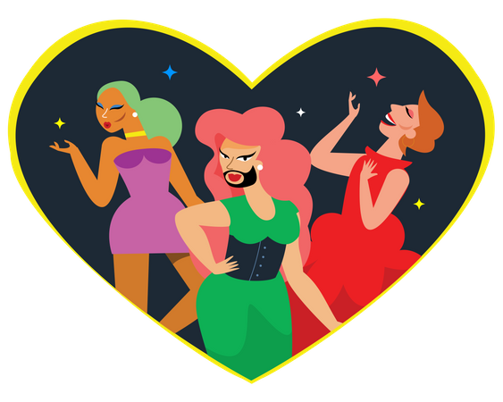 LGBT girls supporting the community  Illustration