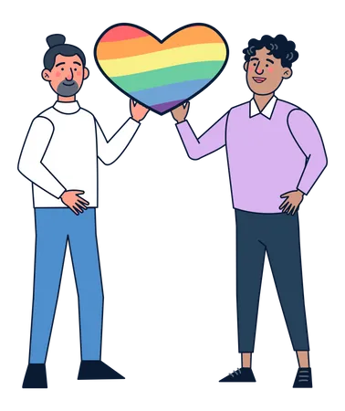 LGBT Male Couple Illustration