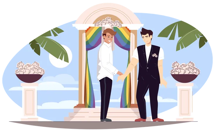 LGBT Männer Hochzeit  Illustration