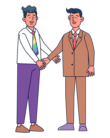 LGBT Men shaking hand Illustration