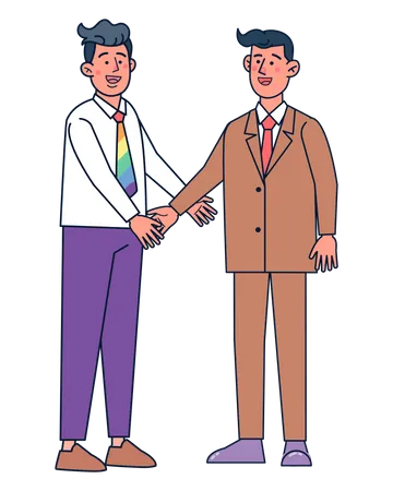 LGBT Men shaking hand Illustration