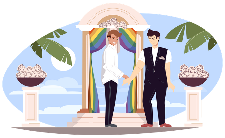 LGBT Men wedding  Illustration