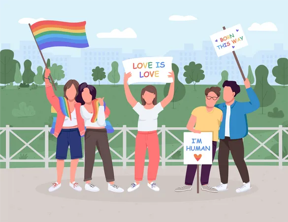 Soziale Bewegung für LGBT  Illustration