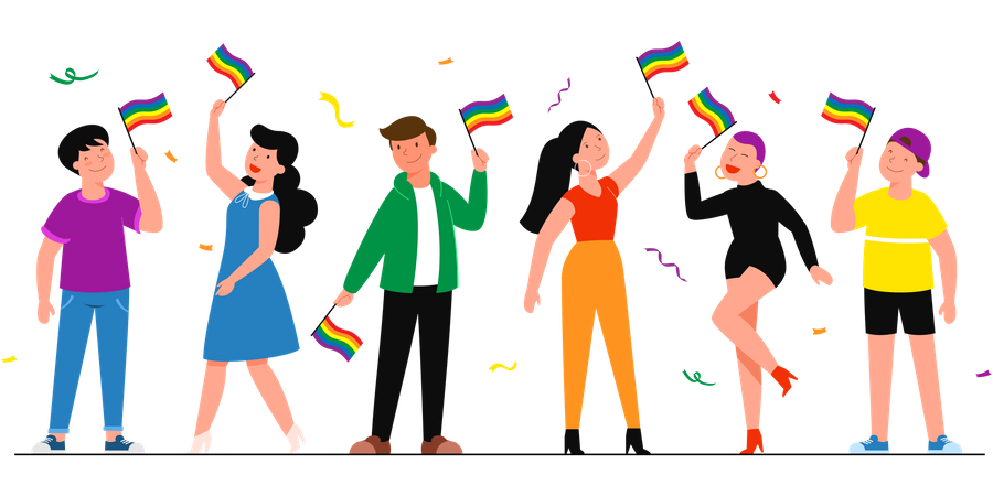 LGBTQ community gathering to march  Illustration