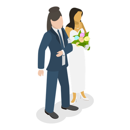 LGBTQ couple doing marriage  Illustration