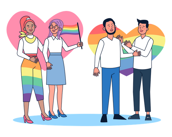 LGBTQ-Paare  Illustration