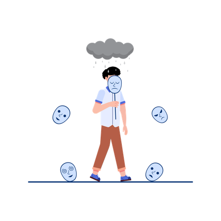 L'homme a un trouble de la personnalité  Illustration