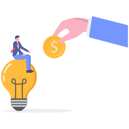 L'homme d'affaires a des idées financières  Illustration