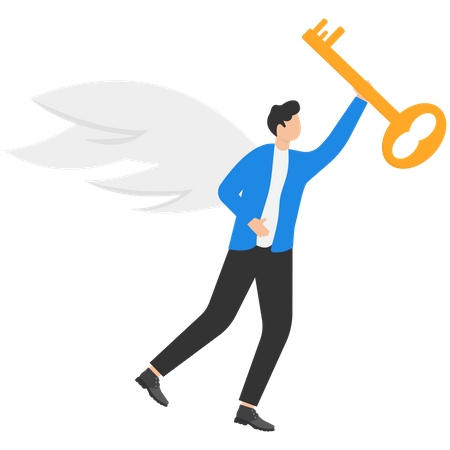 L'homme d'affaires avait la clé du succès commercial  Illustration