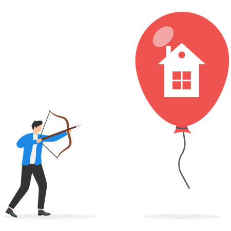 L'homme d'affaires cible l'investissement immobilier  Illustration